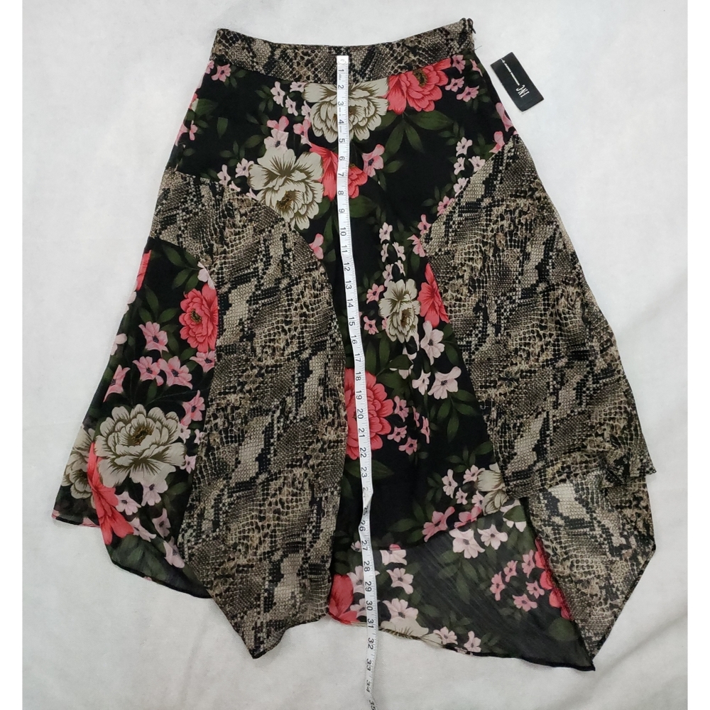 INC Skirt Size 4 Mixed Print Floral Midi - Picture 3 of 8